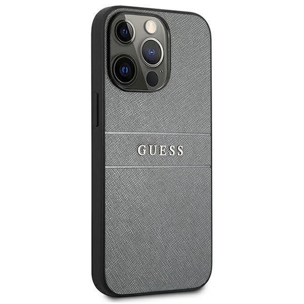 Etui Guess do iPhone 13 Pro Saffiano Strap Grey