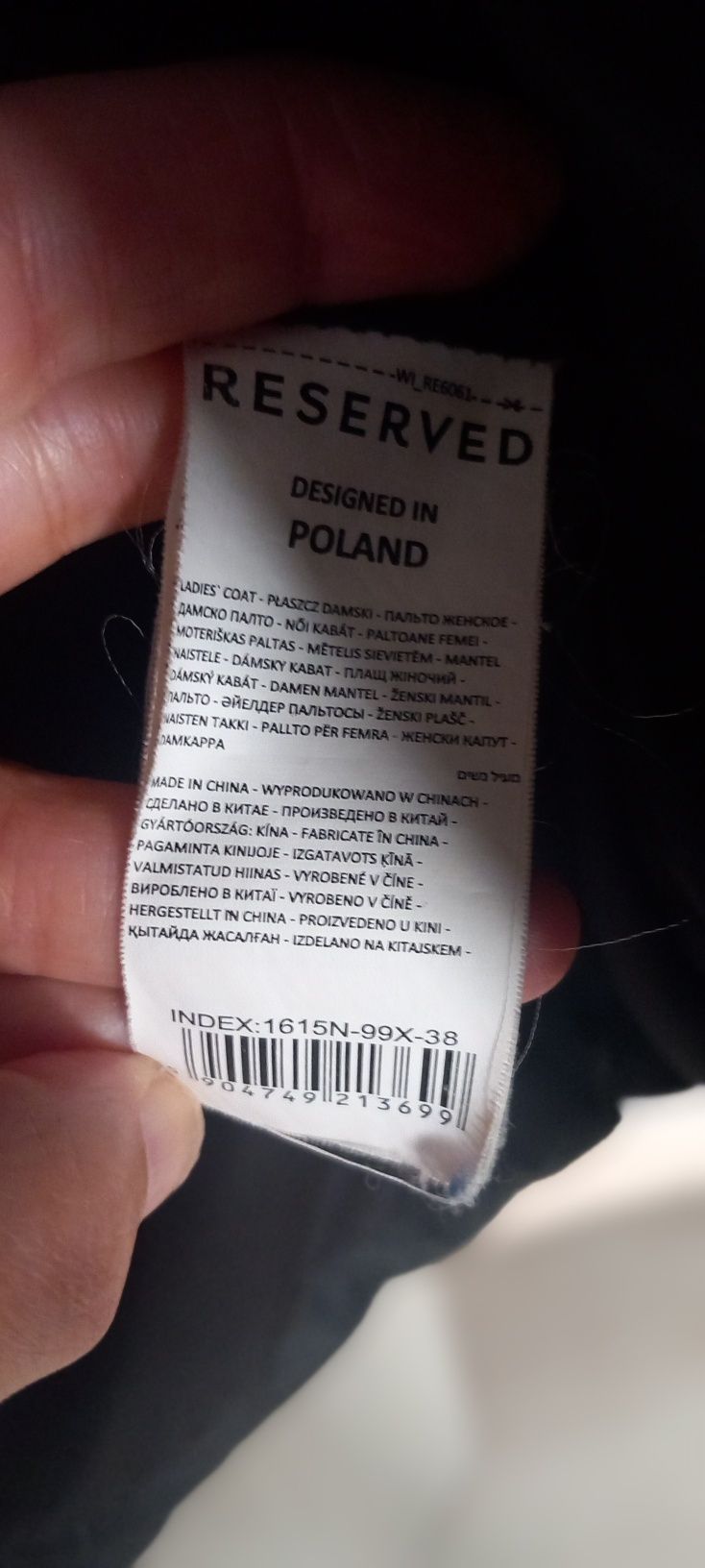 Kurtka płaszcz  puchowa Reserved 38