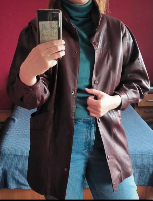 Piękna skórzana kurteczka L/XL oversize