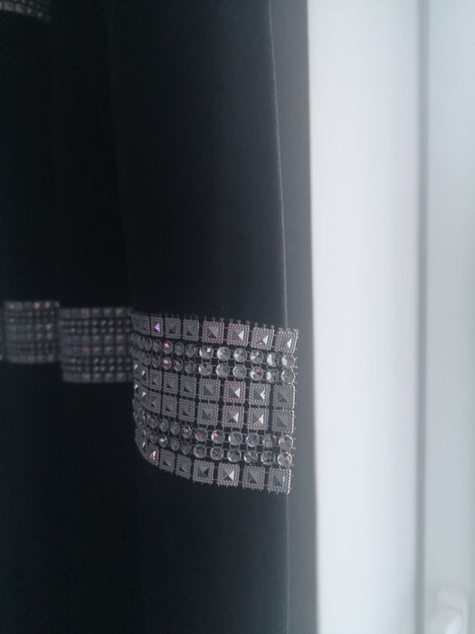 Zasłony welvet czarne aksamit grube cyrkonie glamour 140/270  2szt.