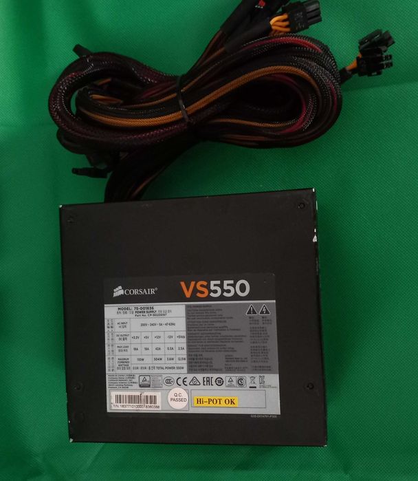 Corsair VS550 Power Supply – 550W 80 PLUS White64551423303555123
