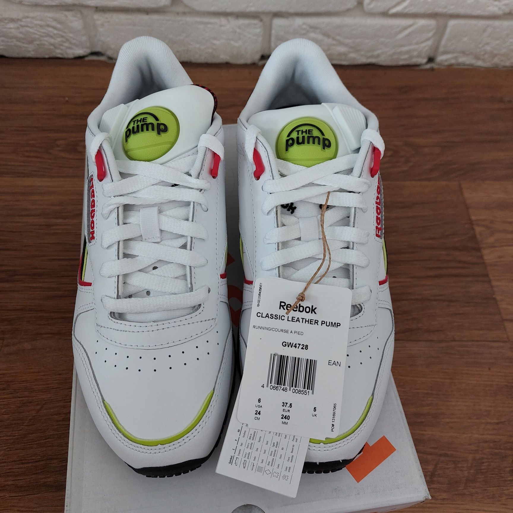 Buty reebok classic leather pump 37.5 unisex