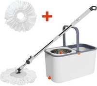 Комплект для влажной уборки RZTK Spin Mop с центрифугой и насадками!