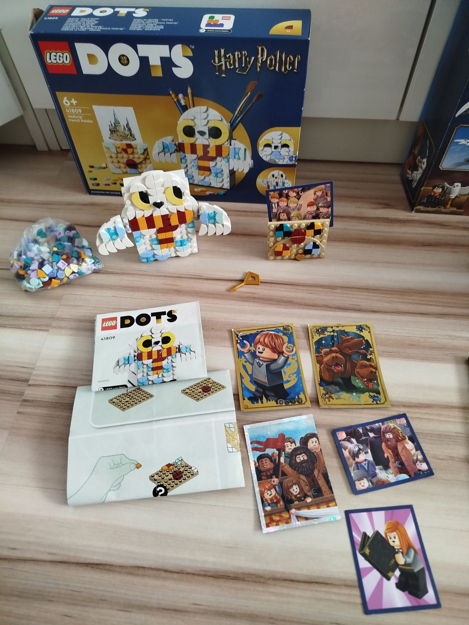 Harry Potter Hedwiga Lego dots + plecak i piórnik