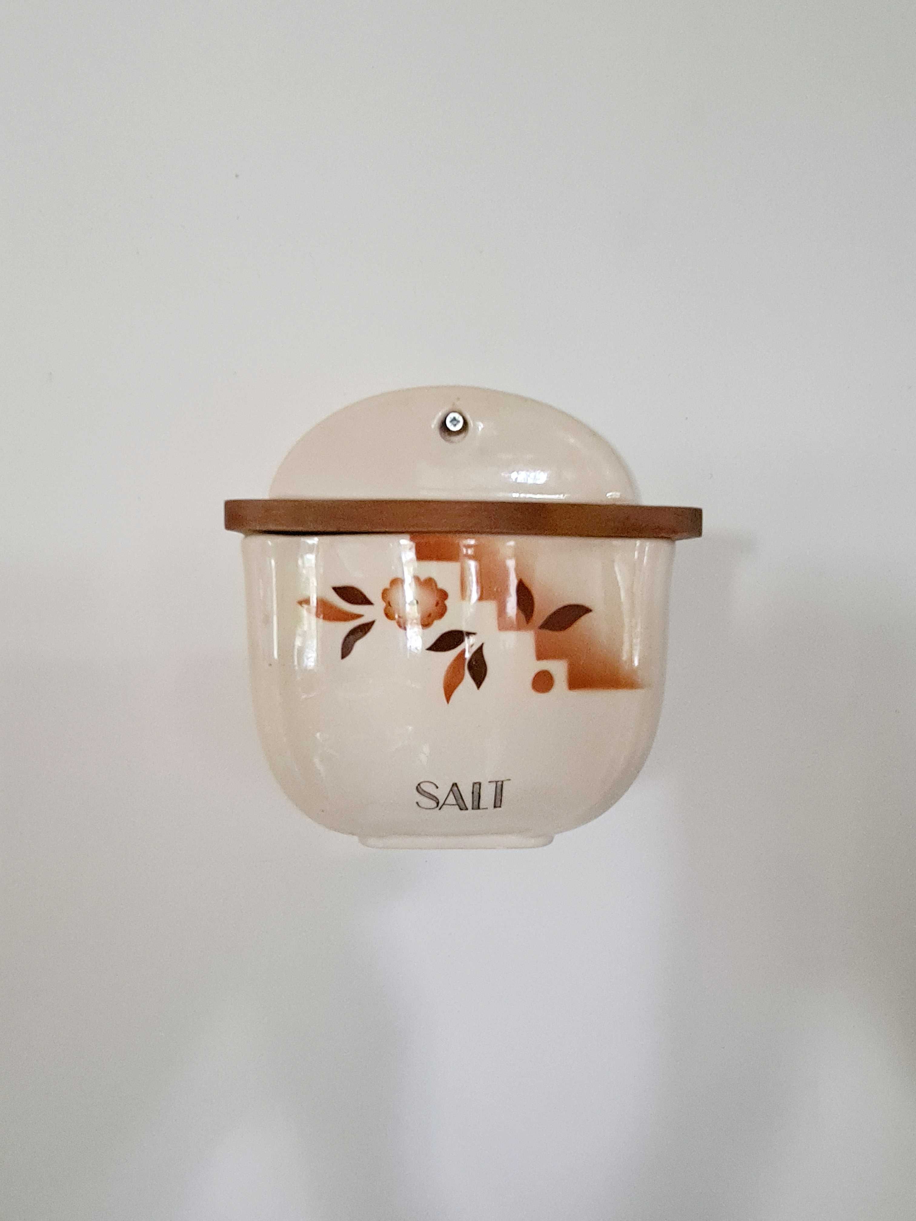 Geffle Szwecja - stary pojemnik na sól stylistyka art deco spriztdekor