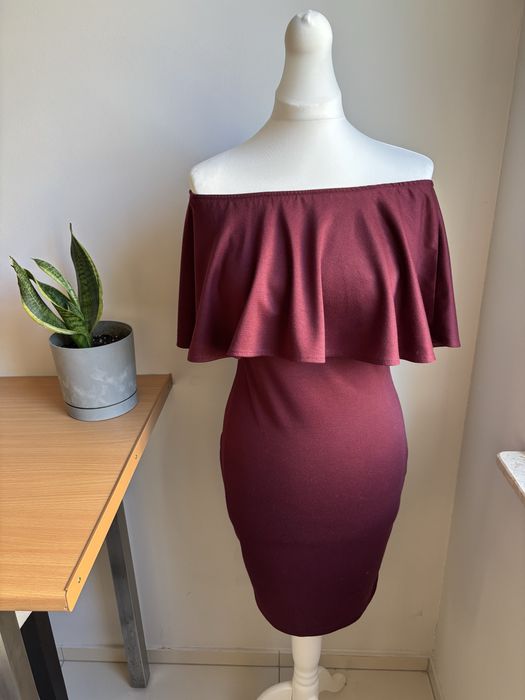 Burgundowa sukienka hiszpanka vubu