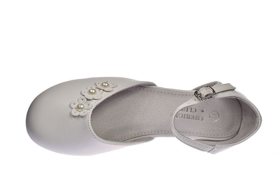 Buty komunijne białe balerinki dziewczęce 60/24 rozm. 33