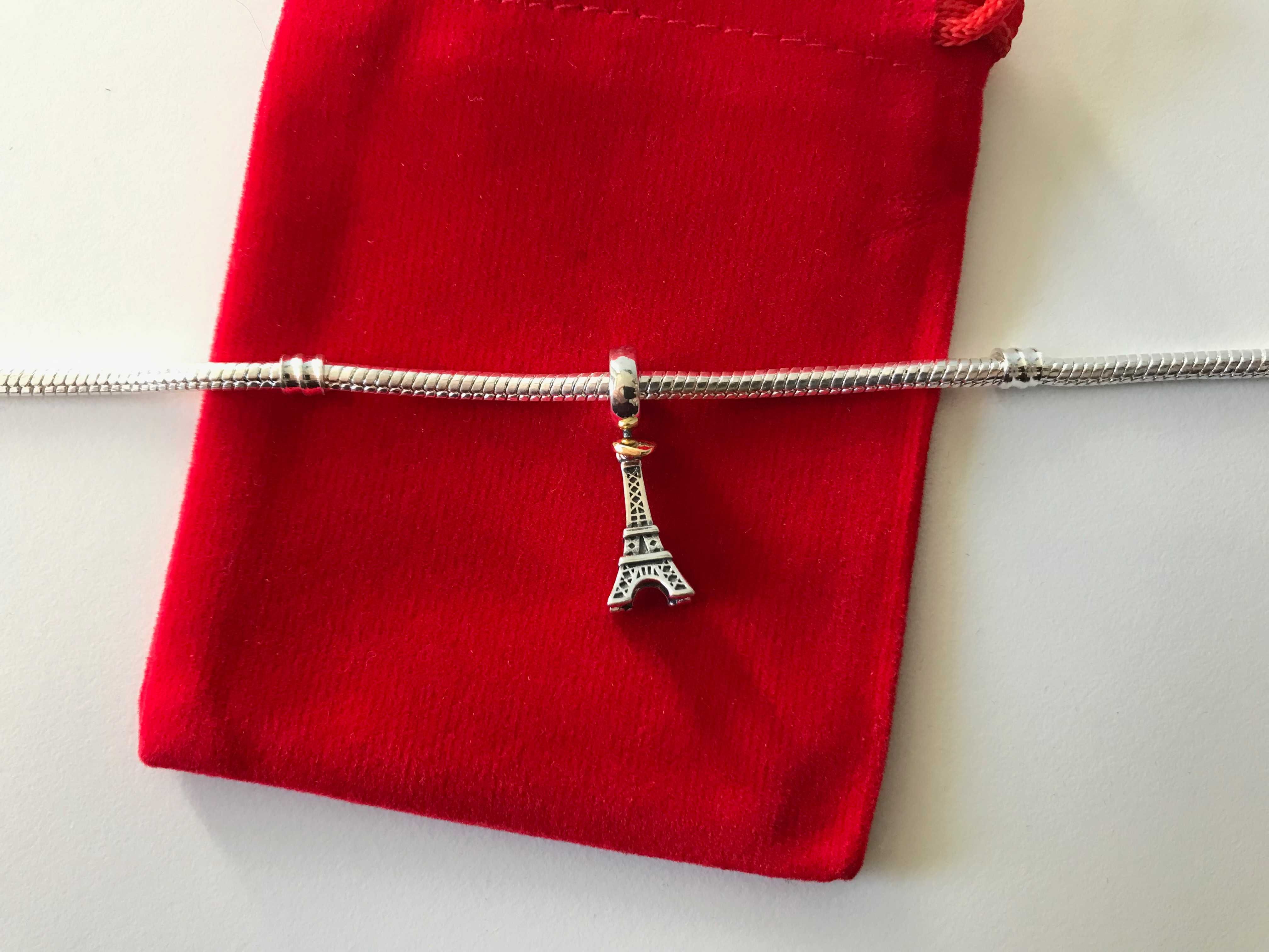 Pendente Torre Eiffel Pandora em Prata de Lei 925 Nova