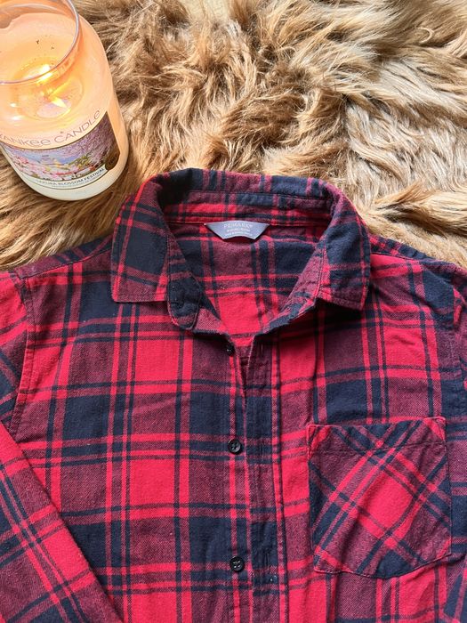 Czerwona koszula w czarna krate chlopieca r.152 Primark r.152