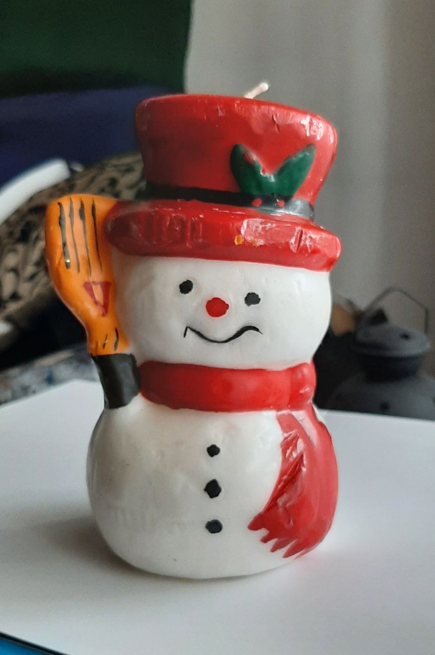 Vela de Natal Boneco de Neve 14 cm