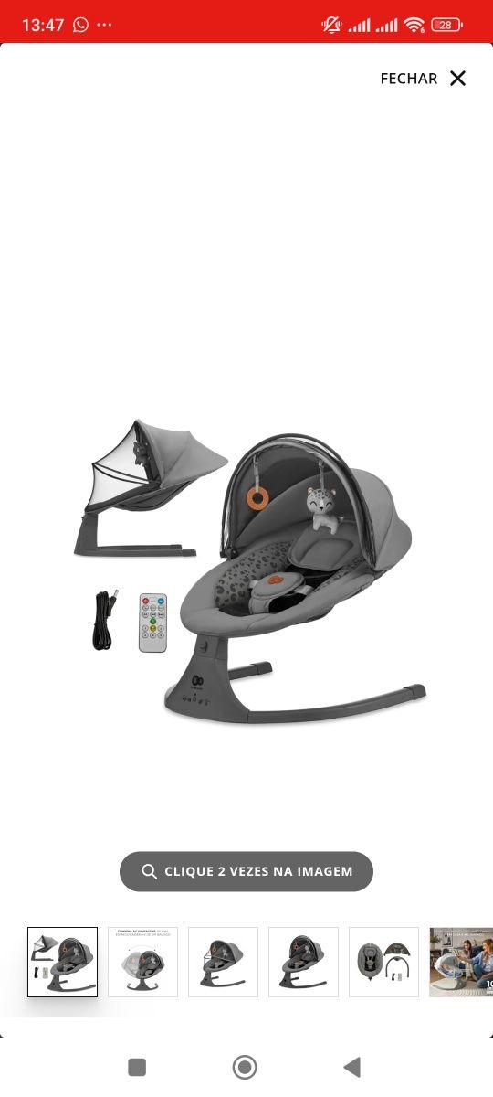 Espreguiçadeira KINDERKRAFT Lumi 2 Cinzento Escuro