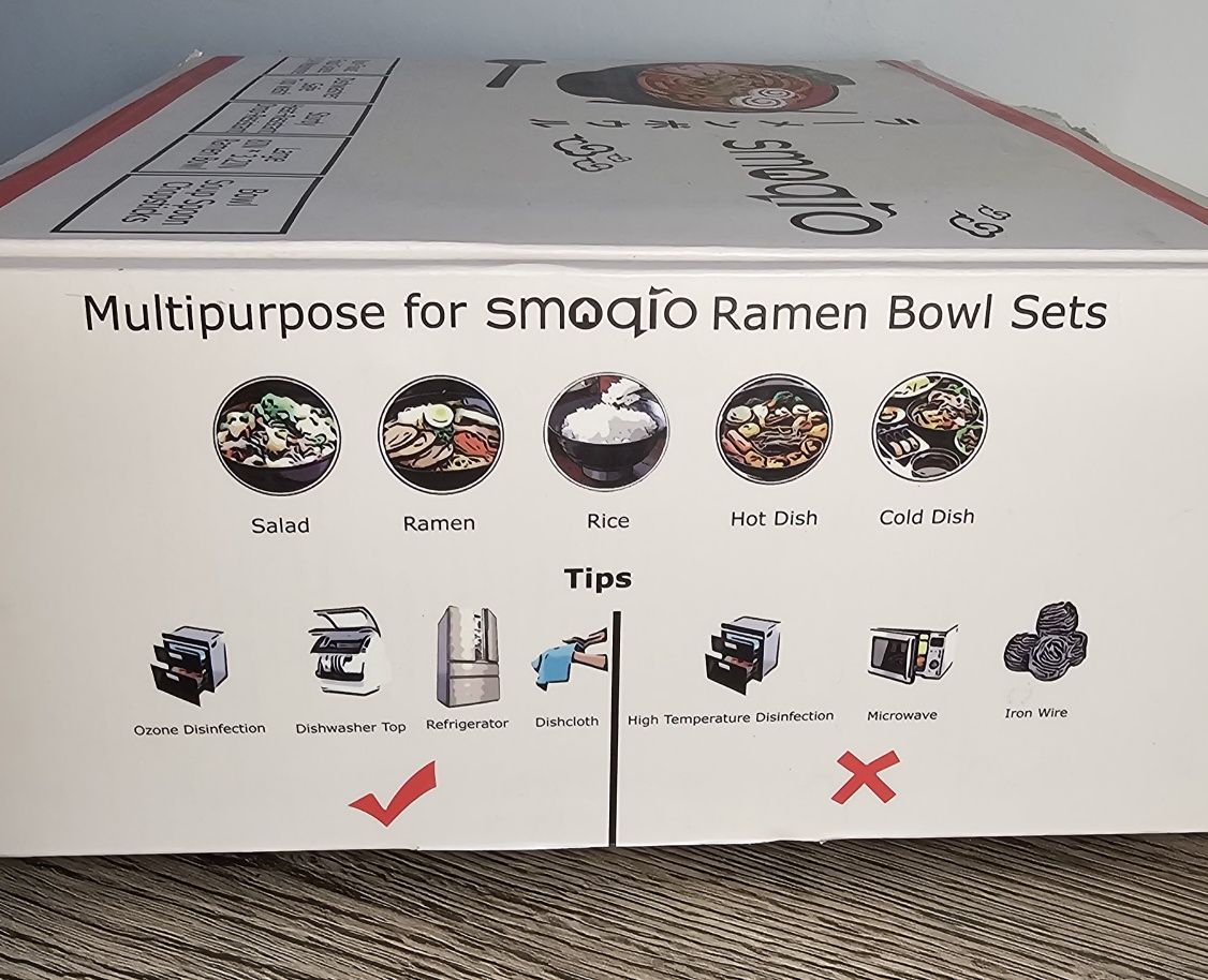 Miska na ramen do zupy japońska 2 szt oraz pałeczki i łyżeczki