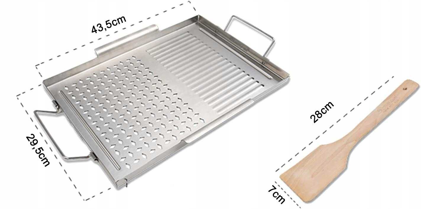 Taca grillowa wielorazowa + szpatułka, 43.5 x 29.5 cm