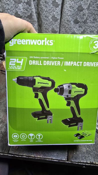 Greenworks Akumulatorowa Wiertarko-Wkrętarka i Zakrętarka Udarowa 24 V