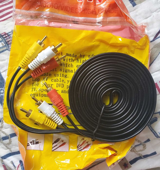 кабель 3 rca 3 rca тюльпан переходник адаптер 3м