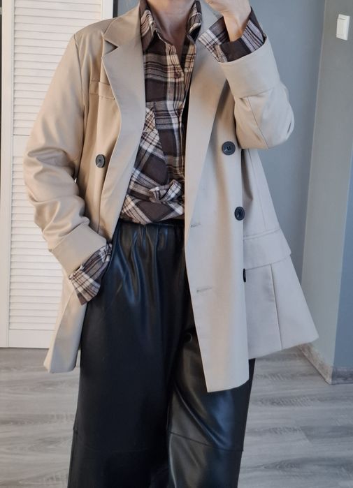 Marynarka dwurzędowa włoska sm beż