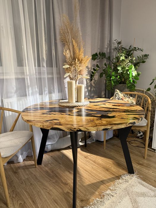 Stół z żywicy 120cm okrągły
