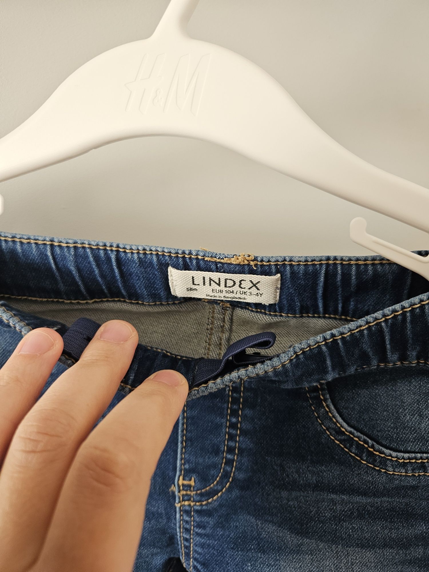 Legginsy ala jeans z przetarciami lindex 104