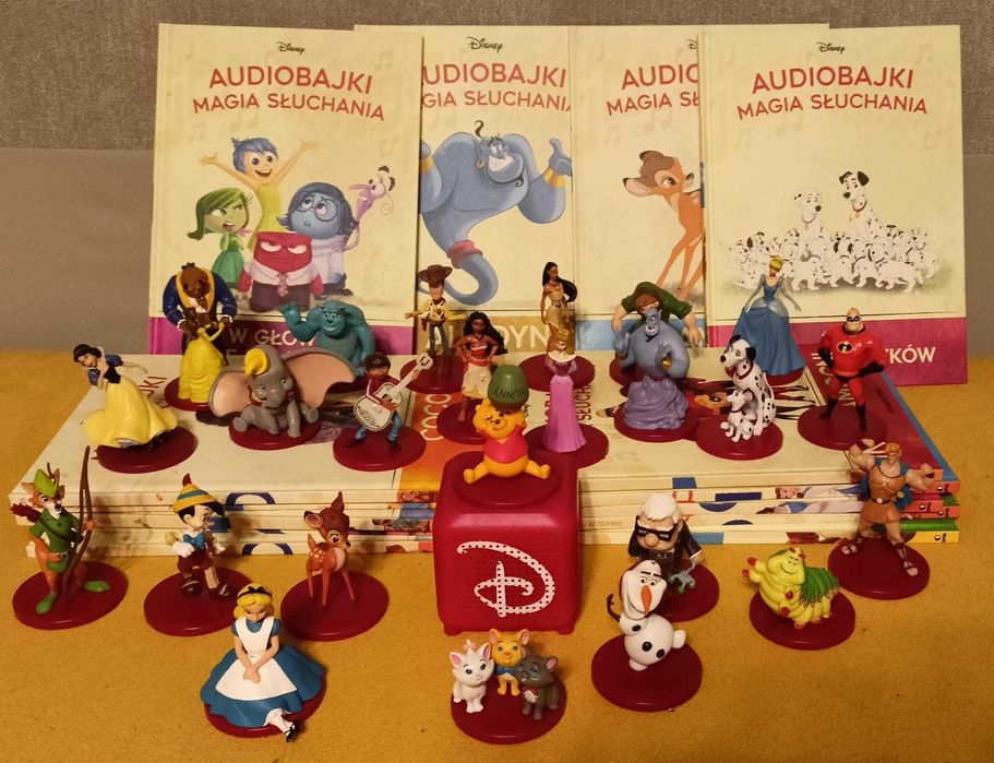 Audiobajki Disney DeAgostini figurki 24 szt + głośnik + książki 14 szt