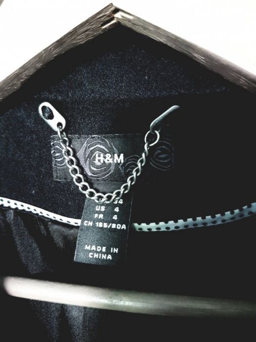 Płaszcz wełna-wiskoza czarny H&M rozmiar 34