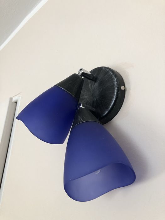 Kinkiet niebieski na dwie zarówki