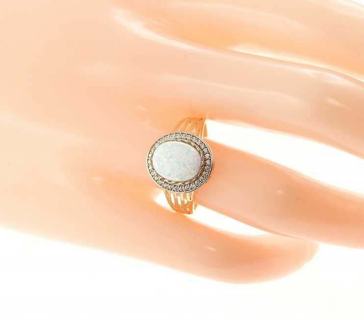 Elegancki złoty pierścionek OPAL ZŁOTO p.585 roz.14 CUDO