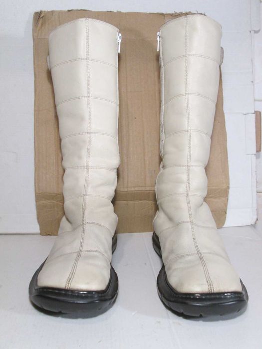 Сапоги женские зимние кожа белые 39 размер Италия MIRA