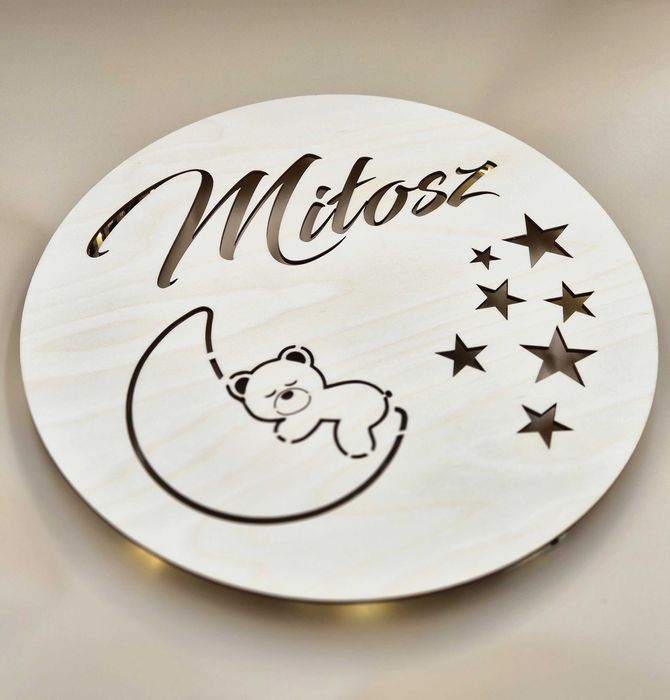 Lampka LED z imieniem na ścianę Grawer lampka nocna Lampka dla dziecka