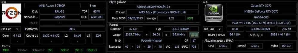 Komputer gamingowy Ryzen 5 + RTX 3070 | 32 GB DDR5 | 1 TB SSD | win 11