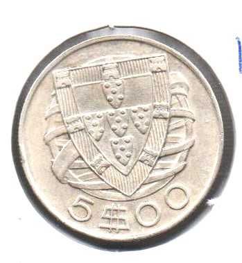 5 Escudos 1943 - bela/soberba prata