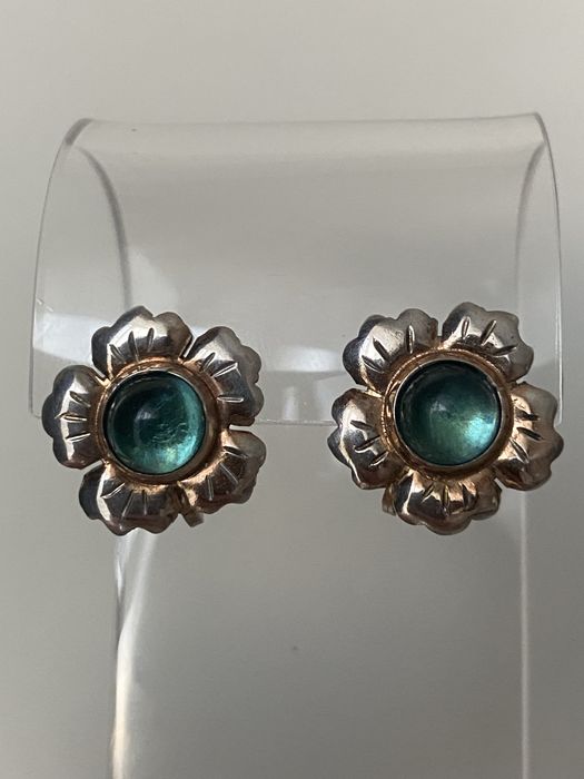 Серьги серебряные, Свердловский ювелирный завод, 875 проба, СССР.