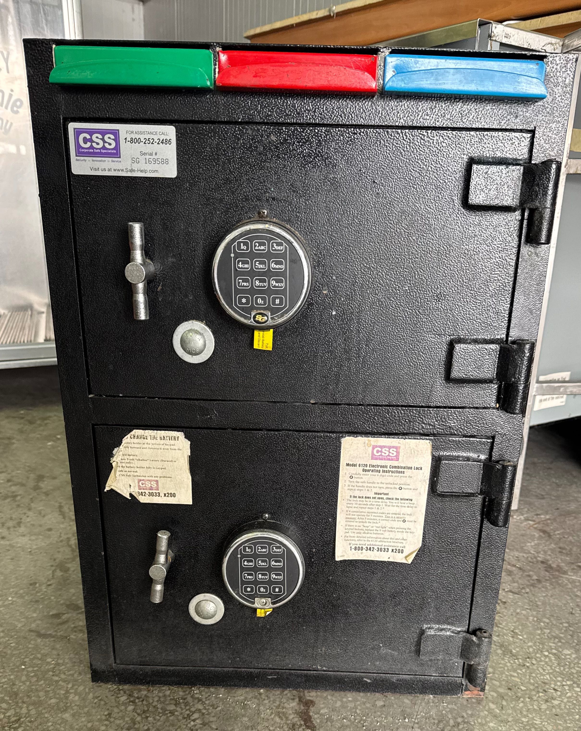 Sejf CSS z wrzutką, dwie komory, zamek elektroniczny na kod