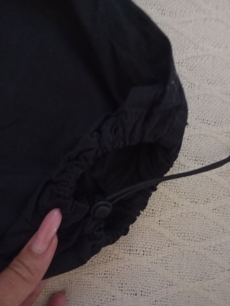H&M S-XL czarne luźne spodnie PARACHUTE spadochronowe owersizowe