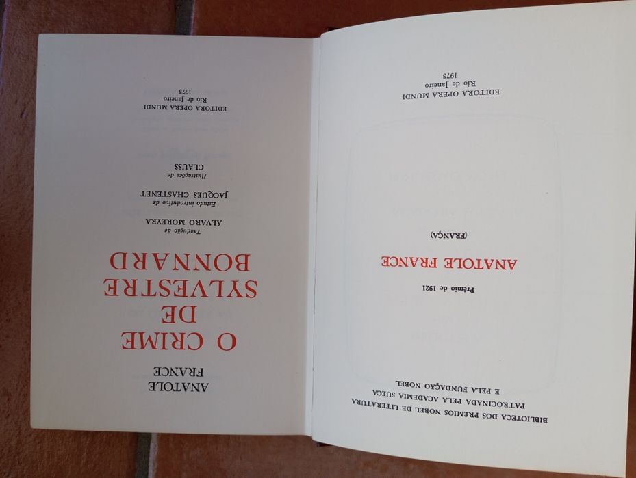 Anatole France - O crime... - Autor Prémio Nobel em 1921