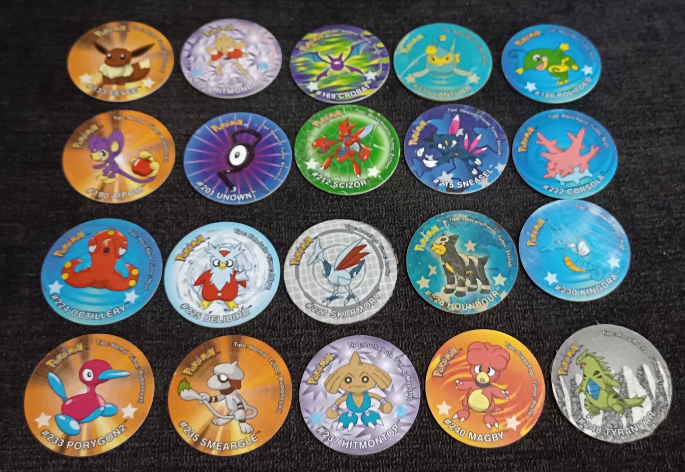 Lote 19 Pokemon Sticker Tazo