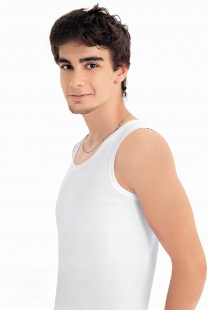 Podkoszulek Męski Na Ramiączkach Biały Bawełna R. S