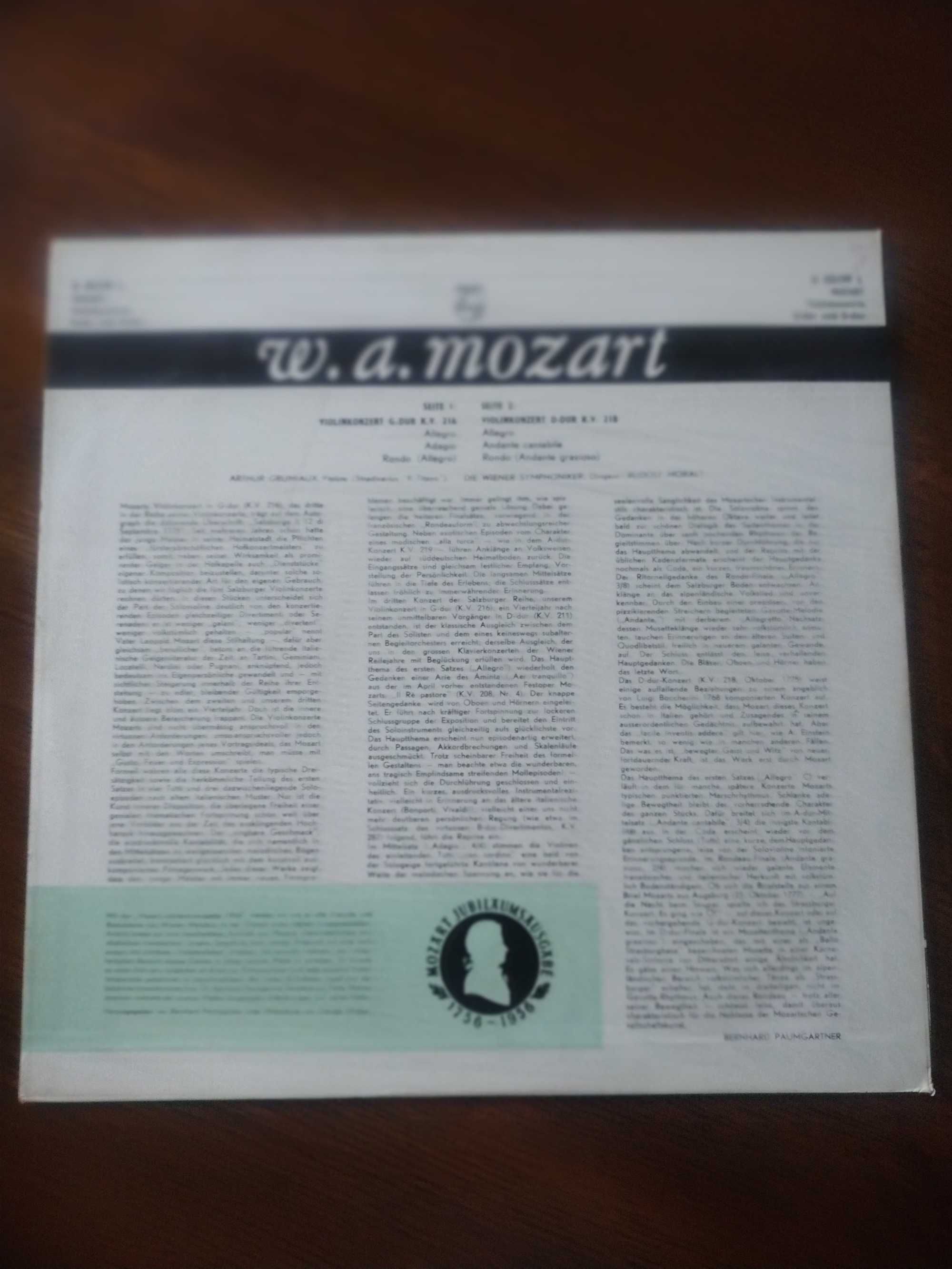 Płyta winylowa - W. A. Mozart - dla koneserów