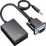 Adapter przejściówka konwerter VGA na HDMI FULL HD D-SUB AUDIO