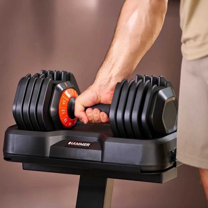 Zestaw hantli systemowych ze stojakiem 2 x 25 kg HAMMER STRONGLOCK 4.0