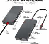 HUB USB 11 W 1 adapter USB ETHERNET  DO USB C laptop