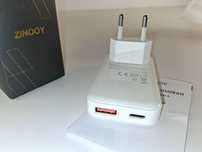 E108 Ładowarka Sieciowa Zinooy 35W Dual USB-C USB-A GaN Szybka