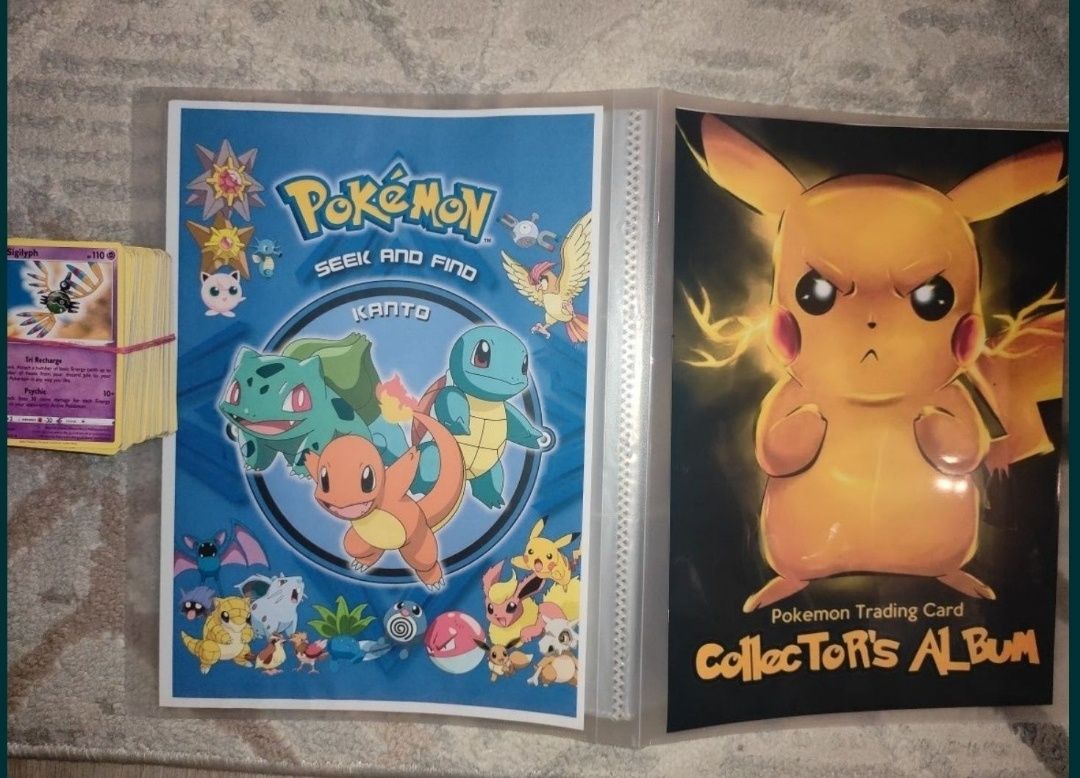 Album A4 na karty pokemon oraz 100 nowych kart pokemon Ash Pikachu