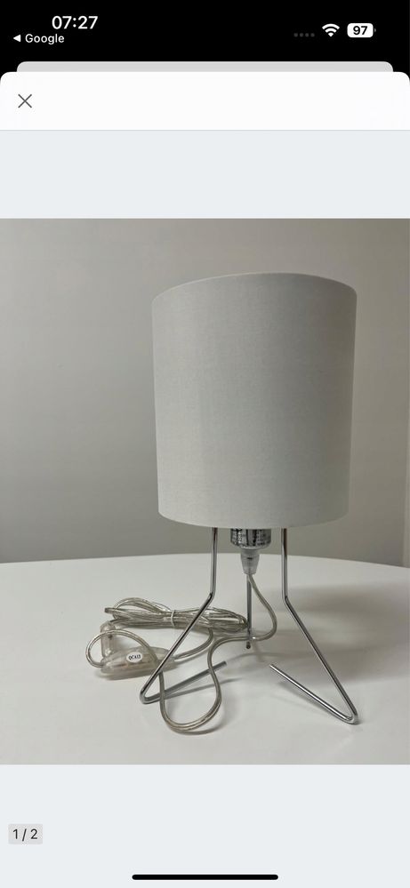 Lampa LED stołowa nocna lampka 280mm 28cm biała