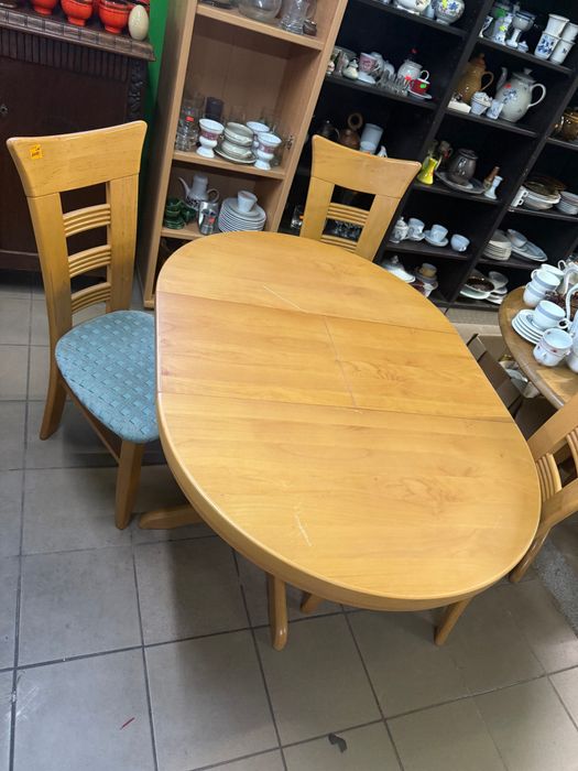 Stół okrągły rozkładany + 4 krzesła z Niemiec DOWÓZ DO DOMU