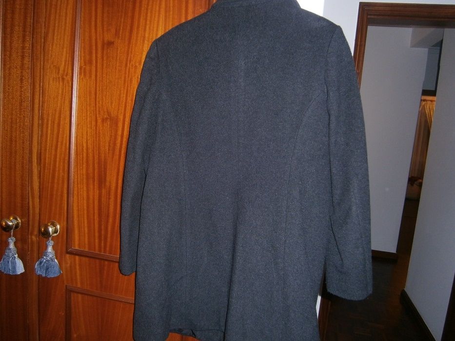 Casaco comprido sra, 44,cinza escuro, cashmere+lã excelente estado