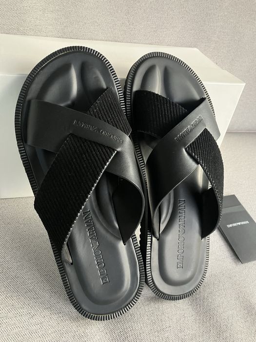 Emporio Armani skorzane meskie klapki Nowe Okazja 46
