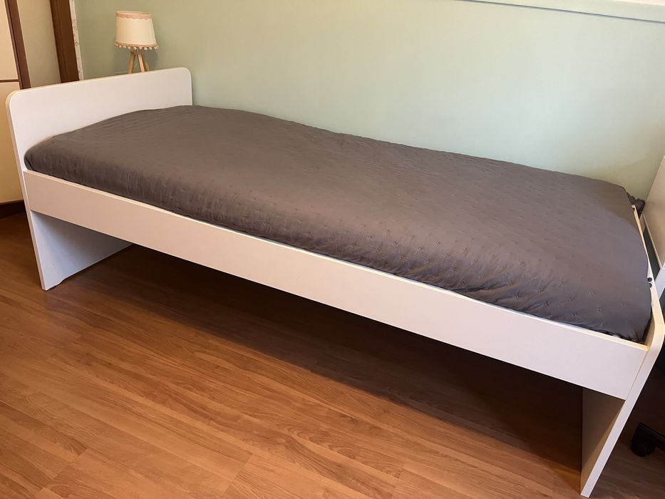cama Släkt  c/ estrado ripas e colchao-Ikea