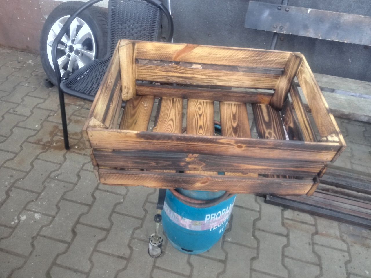 Skrzynki drwniane  nowe opalane 60x40x23