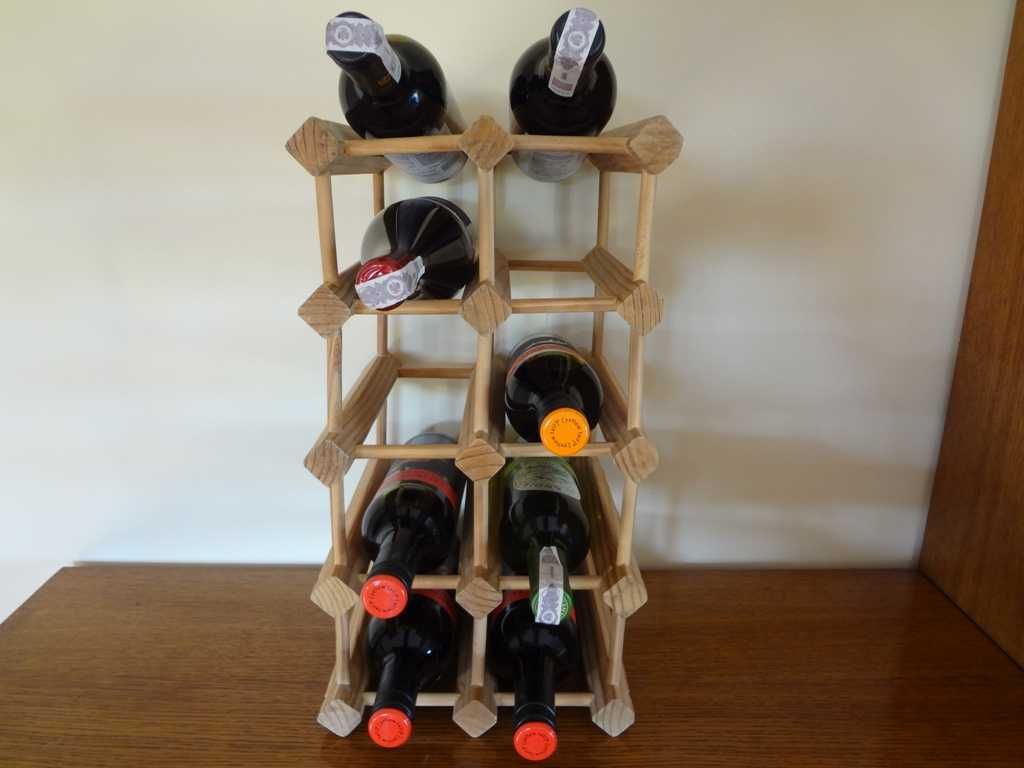 Stojak na wino Drewniany vintage 12 lub 10 butelek UNIKAT!