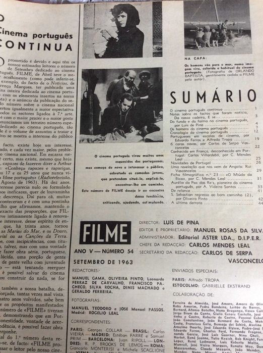 Filme, Revista Mensal de Cinema, Setembro de 1963.